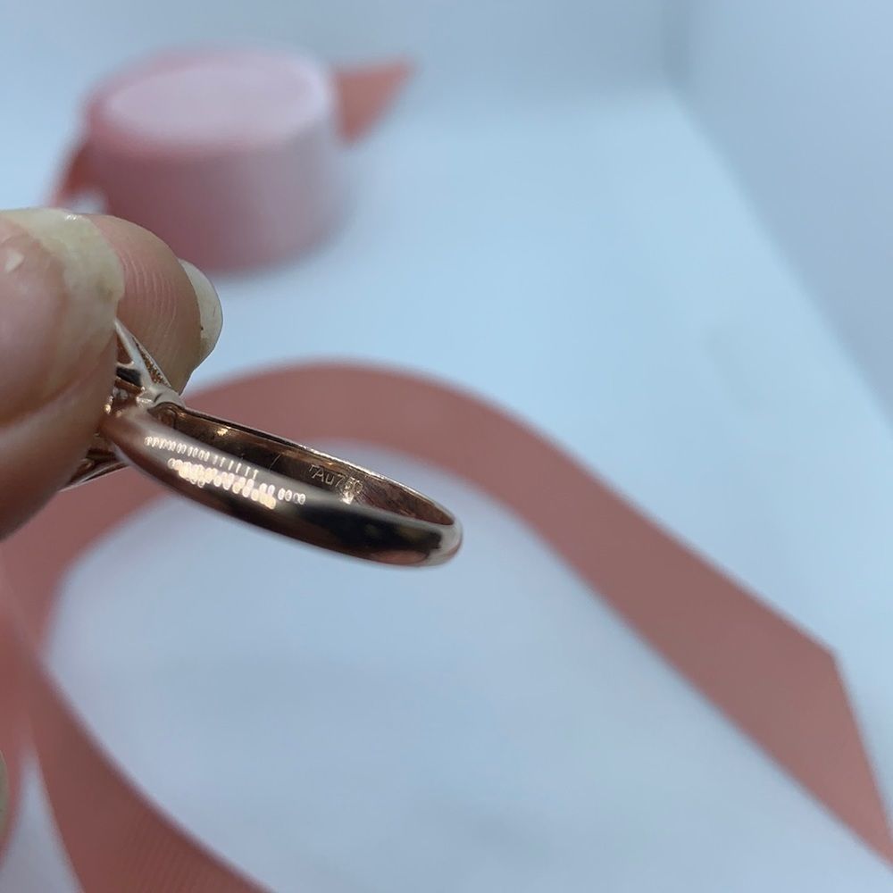 Solitaire Style 3ct Solid Rose Gold Engagement - image 5